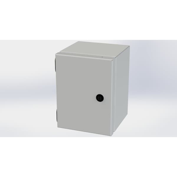 1/4 Turn Latch Electrical Enclosures, 8 in H, 6 in D, 6 in W, NEMA 3R, 4, 12, 13, Carbon Steel